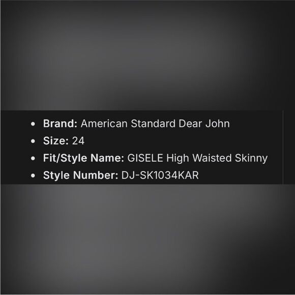 Dear John Women's Gisele  High Rise Ankle Skinny Jeans size 24 Karma - Picture 9 of 9